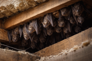 Keep Bats Away Without Harming Them-bats-hanging-upside-down-in-an-attic-roost