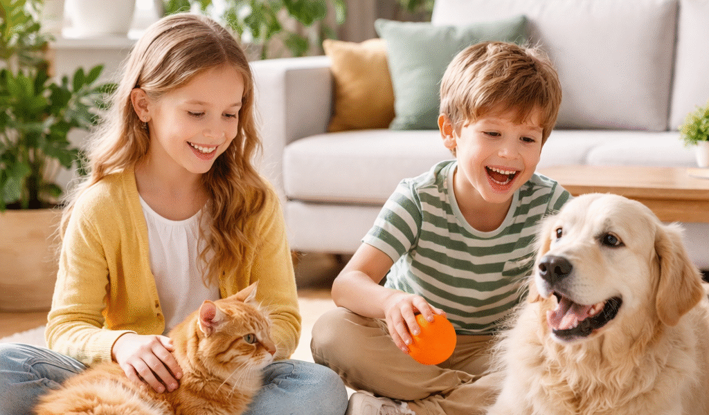 Best Indoor Bug Spray Safe For Pets-children-playing-with-pets