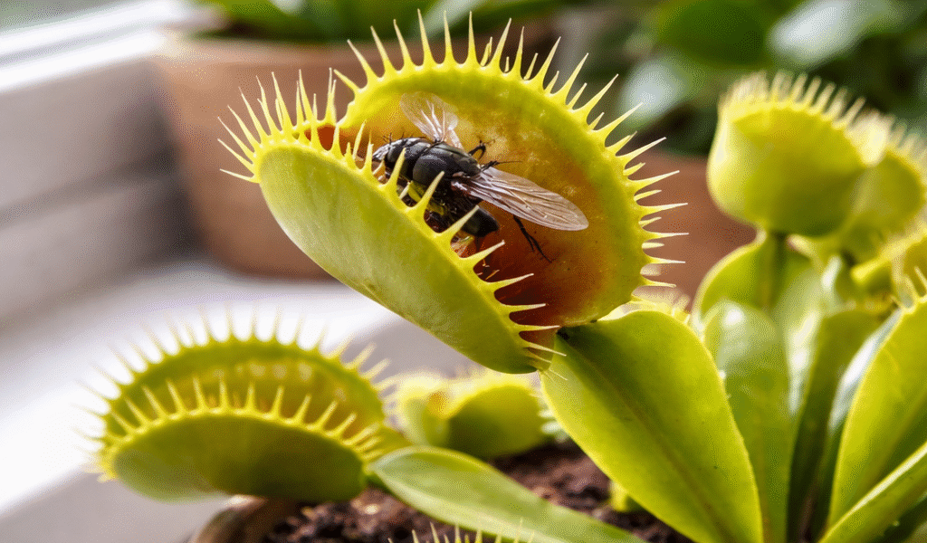 Does A Venus Fly Trap Work For Indoor Pests-venus-flytrap-catching-a-fly-indoor