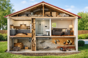 How Many Insects Live In The Average home?-insects-inside-average-home-cutaway