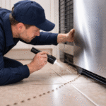 Why Are Ants Attracted To Refrigerators/Freezers-technician-inspecting-ants-behind-refrigerator