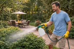 Backyard Treatment For Mosquitoes-a-man-spraying-mosquito-backyard-treatment