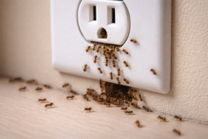 Why Are Ants Attracted To Wall Outlets And Switch Boxes-ants-crawling-out-of-outlet