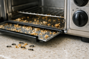 Why Are Ants Attracted To Toasters And Toaster Ovens-ants-near-toaster-crumbs Why Are Ants Attracted To Toasters And Toaster Ovens-ants-near-toaster-crumbs
