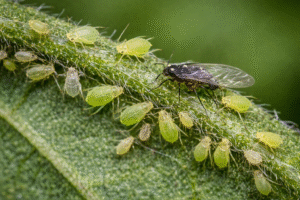 Aphid Life Cycle-close-up-aphids-feeding-on-green-leaf Aphid Life Cycle-close-up-aphids-feeding-on-green-leaf