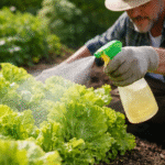 How To Get Rid Of Aphids On Lettuce-gardener-spraying-aphids-on-fresh-lettuce