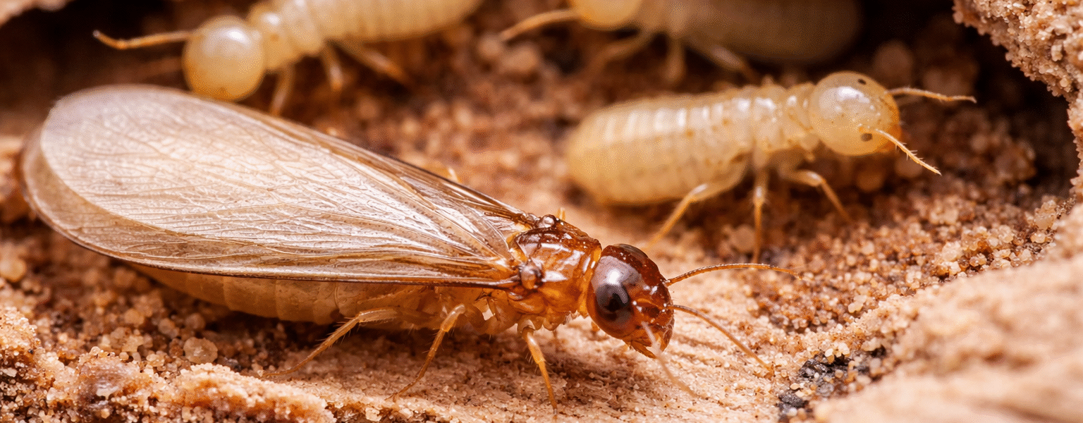 Drywood Termites Treatment-close-up-of-drywood-termites-on-wood