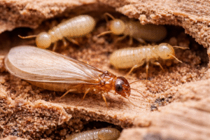 Drywood Termites Treatment-close-up-of-drywood-termites-on-wood