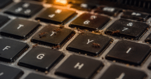 Why Ants Are Attracted To Electronics-ants-crawling-inside-laptop-keyboard