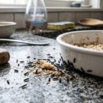 Tiny Black Bugs in the Kitchen-springtail-insects-on-kitchen-counter