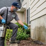 Why Professionals Use B&G Sprayers-technician-spraying-residential-foundation-for-pests
