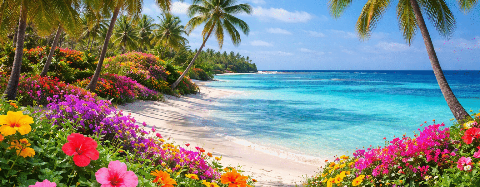 Best Bug Spray For Tropical Climates-tropical-island-beach-with-flower-garden