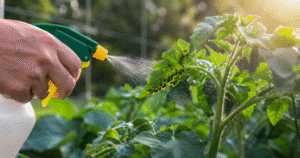 Best Aphid Spray For Vegetable Garden-gardener-spraying-aphids-on-vegetable-leaves Best Aphid Spray For Vegetable Garden-gardener-spraying-aphids-on-vegetable-leaves