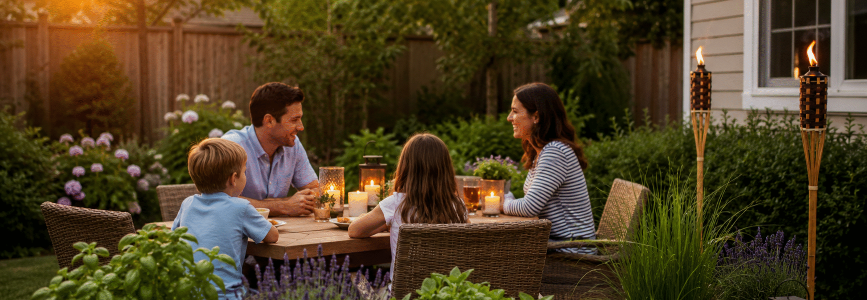 Best Mosquito Control For Backyard Without Chemicals-chemical-free-mosquito-free-cozy-backyard-evening-scene