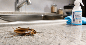 How To Control German Cockroach-a german-cockroach-on-kitchen-counter