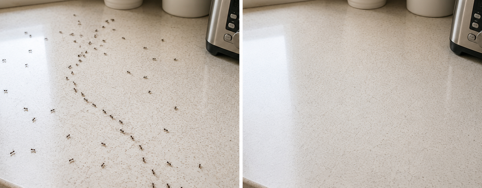 How To Get Rid Of Ants In The Kitchen Naturally-before-and-after-scene-of-ants-control