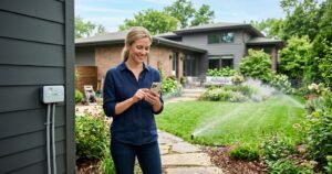 Best Smart Irrigation Controllers for Homeowners-controlling-smart-lawn-irrigation-via-smartphone