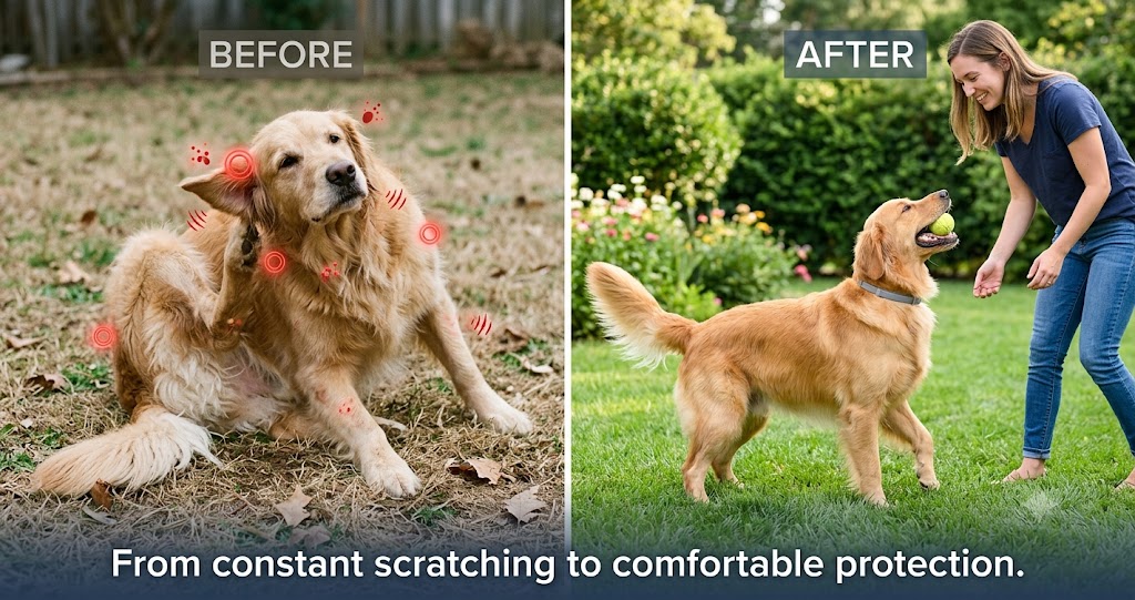 Best Flea Collars For Large Dogs-before-and-after-dog-flea-collar-control