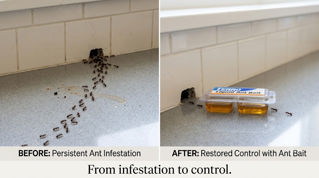 Best Ant Baits 2025: Top 5 Traps to Eliminate Ants Fast-liquid-bait-controlling-ants-before-and-after