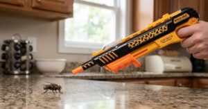 Bug-A-Salt gun aiming at kitchen fly-bug-a-salt-gun-aiming-at-kitchen-fly