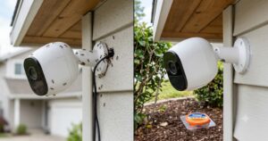Ants Inside Security Camera-outdoor-camera-ant-problem-solution-split-screen