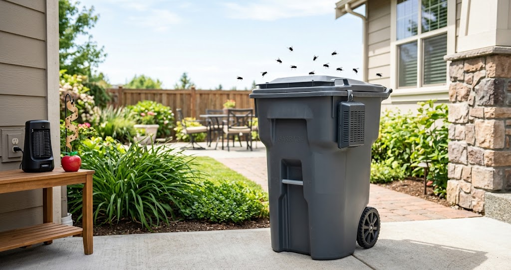 Best Fly Traps For Garbage Cans-outdoor-garbage-can-with-fly-traps