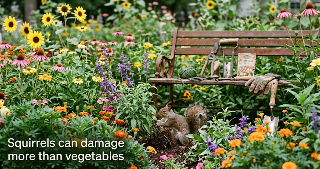 Best Squirrel Repellent For Garden-squirrel-digging-in-garden-damaging-plants