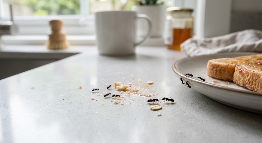 Tiny Black Bugs in the Kitchen-ants-on-clean-kitchen-counter