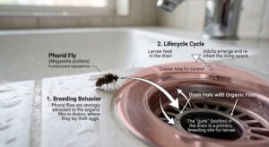 Best Drain Treatment For Phorid Flies-phorid-fly-lifecycle-near-sink-drain