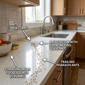 Pharaoh Ant Bait Stations For Kitchen-pharaoh-ants-trailing-toward-kitchen-bait-station