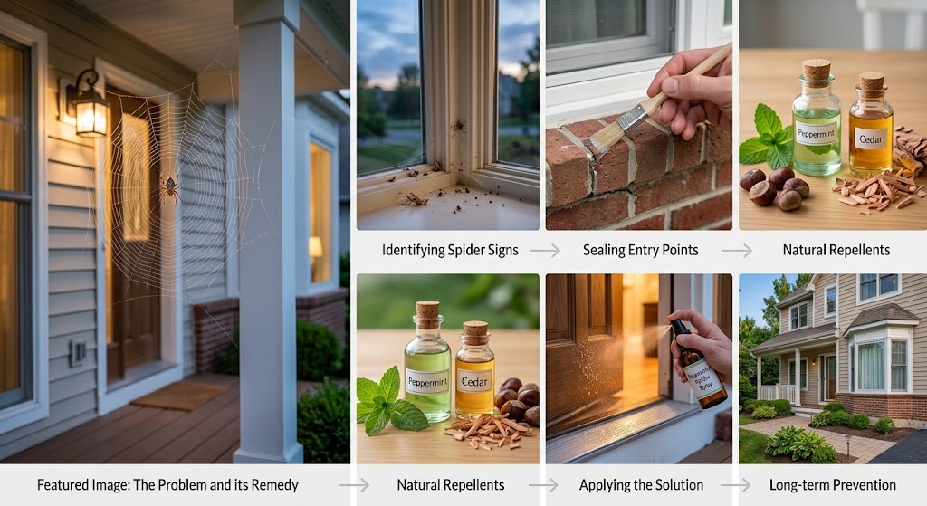 Best All Natural Spider Repellent Spray For Indoor Use-visual-flowchart-of-spider-control-steps