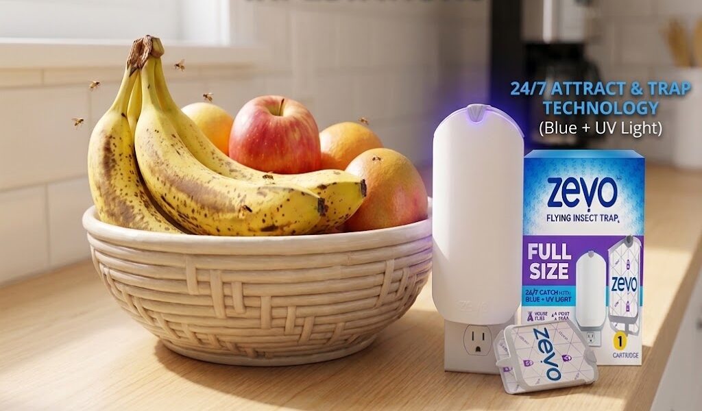 Best Fruit Fly Control Products-zevo-insect-trap-near-fruit-bowl
