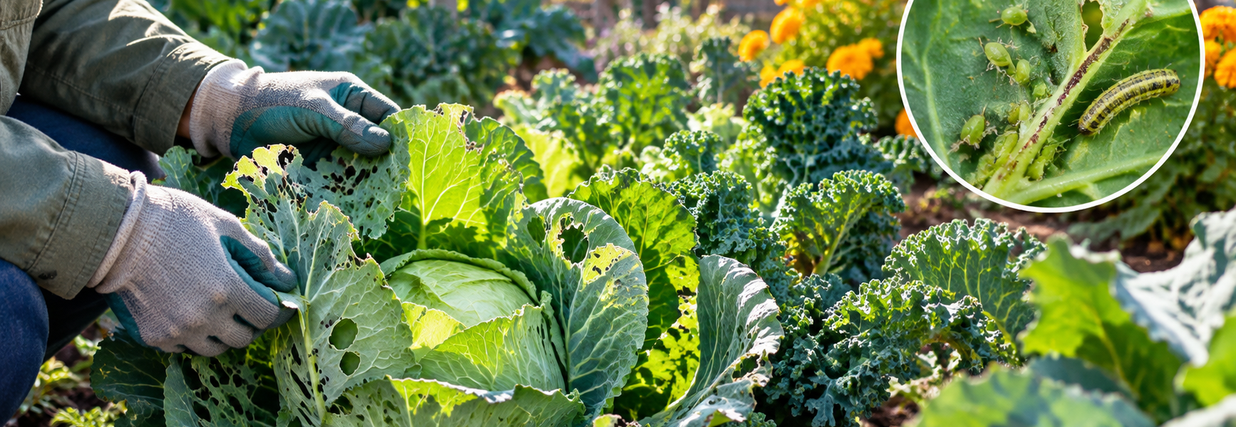 Best Fall Pest Control Methods For vegetable Gardens-fall-vegetable-garden-with-cabbage-leaves-showing-insect-damage