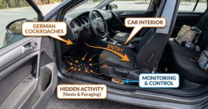 How to Get Rid of German Cockroaches in Your Car (Permanently)-german-cockroach-hiding-under-car-seat