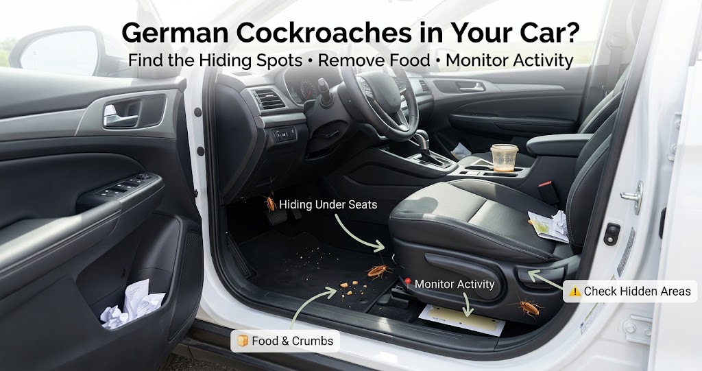 How to Get Rid of German Cockroaches in Your Car (Permanently)-german-cockroach-hiding-under-car-seat