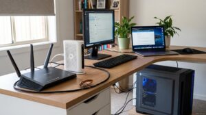 How To Keep Roaches Out Of Computer Equipment And Routers-german-cockroach-on-desktop-near-router